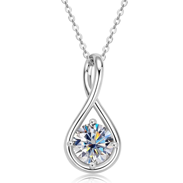 .998mm 2.0ct Moissanite Necklace S925 Sterling Silver Pendant Necklaces For Women Exquisite cadena plata 925 Wedding Jewelry