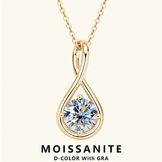 .998mm 2.0ct Moissanite Necklace S925 Sterling Silver Pendant Necklaces For Women Exquisite cadena plata 925 Wedding Jewelry