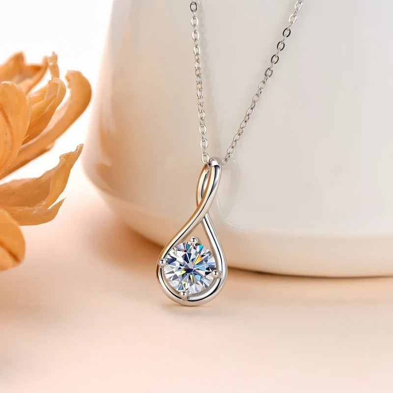 .998mm 2.0ct Moissanite Necklace S925 Sterling Silver Pendant Necklaces For Women Exquisite cadena plata 925 Wedding Jewelry