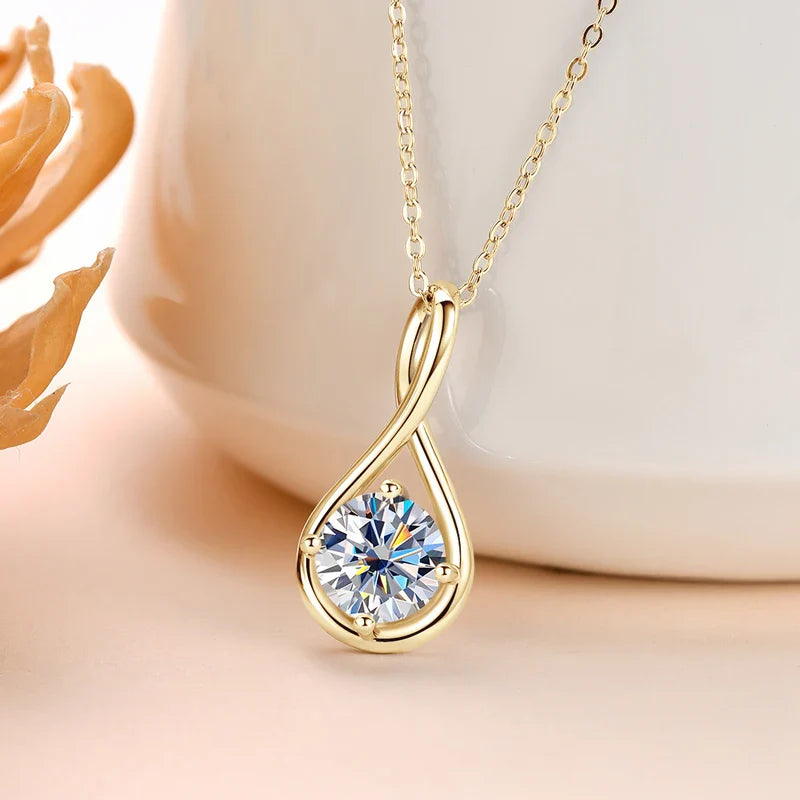 .998mm 2.0ct Moissanite Necklace S925 Sterling Silver Pendant Necklaces For Women Exquisite cadena plata 925 Wedding Jewelry