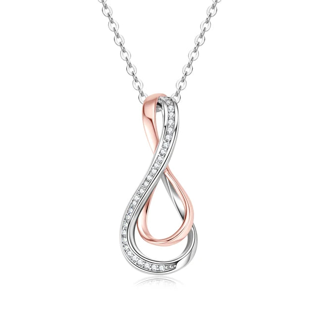 .99Moissanite Infinity Pendant Necklace 925 Sterling Silver Women's Necklaces For Engagement Valentine's Day Jewelry Gift