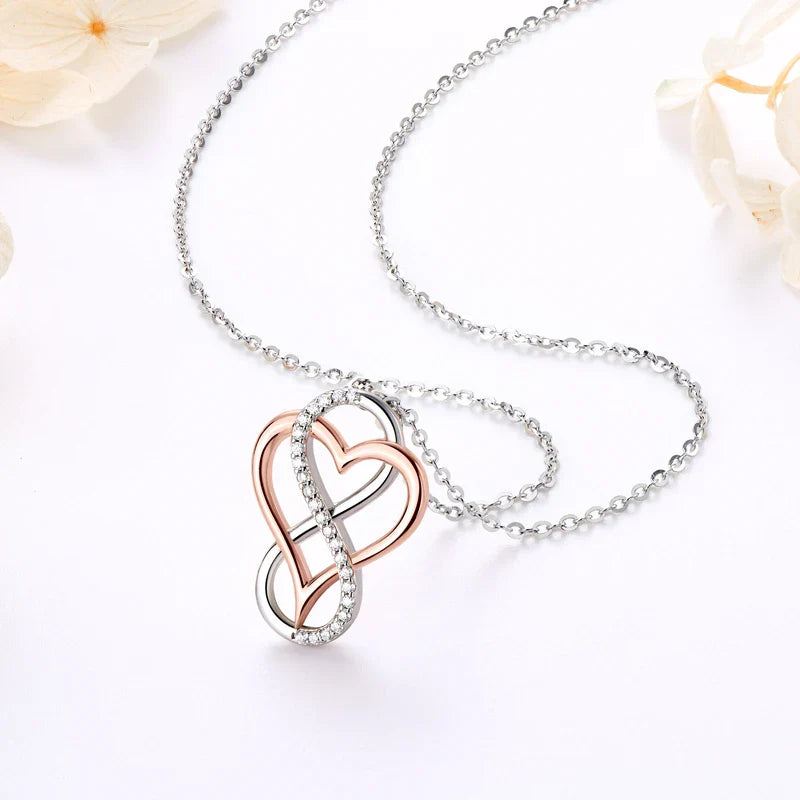 .99Moissanite Infinity Pendant Necklace 925 Sterling Silver Women's Necklaces For Engagement Valentine's Day Jewelry Gift